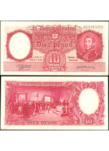Argentina 10 Pesos Fior di Stampa 1954 Spl++